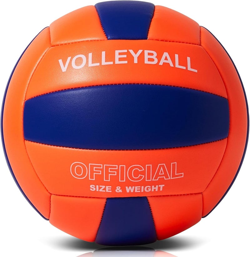 PECOGO Volleyball Size 5 PU Leather Soft Indoor Outdoor Volleyballs Sports Training Game Play Ball for Beginner, Teenager, Adult, 8.2 - Image 1